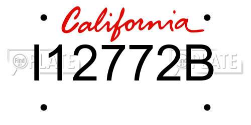 I12772B California License Plate