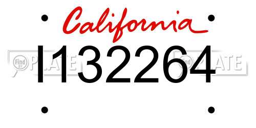 I132264 California License Plate