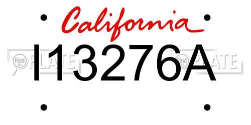 I13276A California License Plate