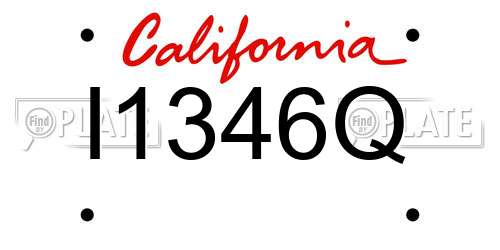 I1346Q California License Plate