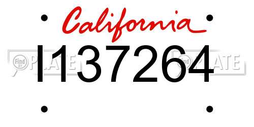 I137264 California License Plate