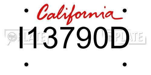 I13790D California License Plate