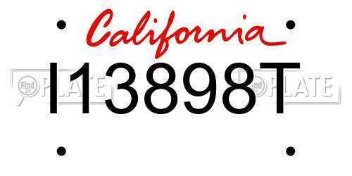 I13898T California License Plate