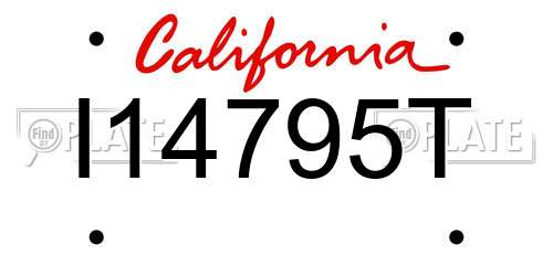 I14795T California License Plate