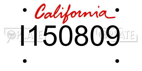 I150809 California License Plate
