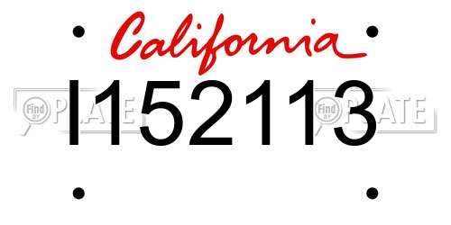 I152113 California License Plate