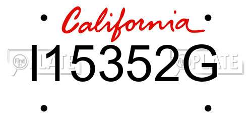 I15352G California License Plate