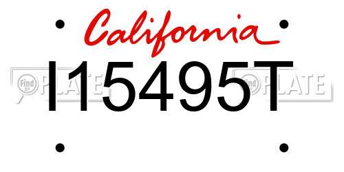 I15495T California License Plate