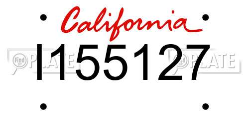 I155127 California License Plate