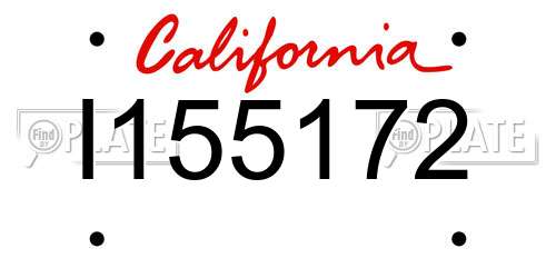 I155172 California License Plate