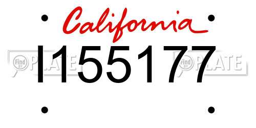 I155177 California License Plate