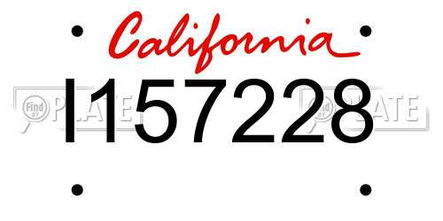 I157228 California License Plate