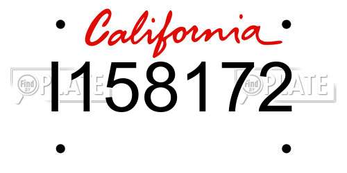 I158172 California License Plate
