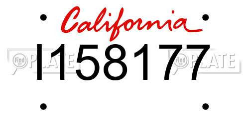 I158177 California License Plate
