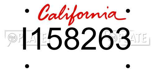 I158263 California License Plate