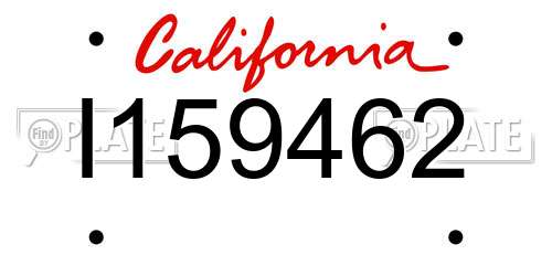I159462 California License Plate