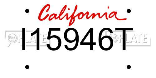 I15946T California License Plate