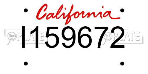 I159672 California License Plate