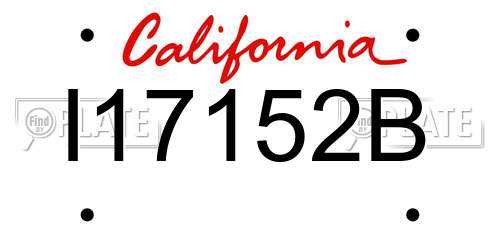I17152B California License Plate