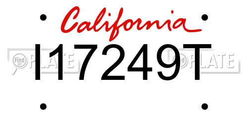 I17249T California License Plate
