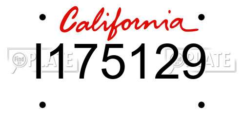 I175129 California License Plate