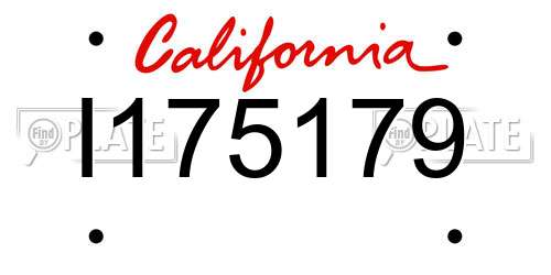 I175179 California License Plate