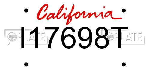 I17698T California License Plate