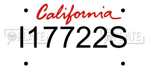 I17722S California License Plate