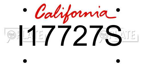I17727S California License Plate