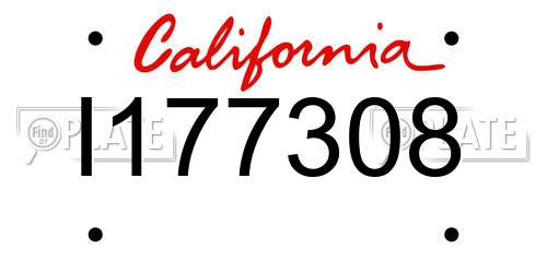 I177308 California License Plate