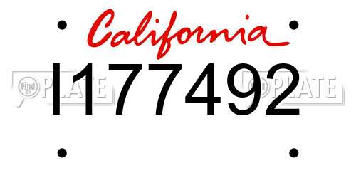 I177492 California License Plate