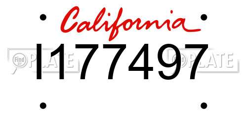 I177497 California License Plate