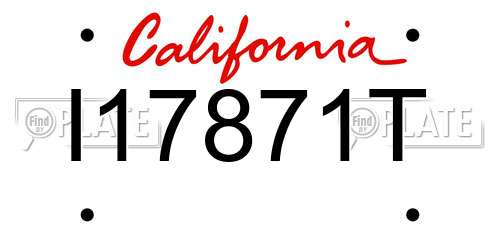 I17871T California License Plate