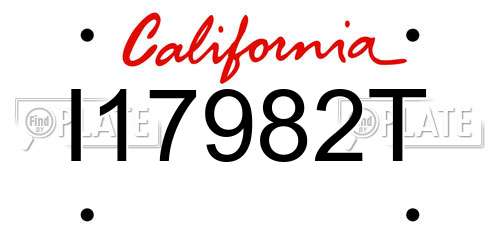 I17982T California License Plate