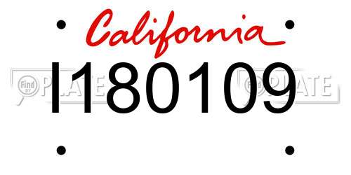 I180109 California License Plate