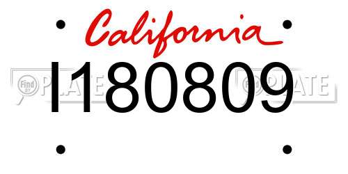 I180809 California License Plate