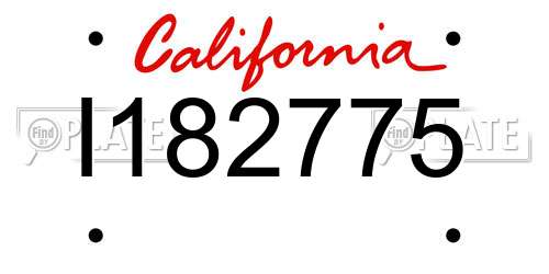 I182775 California License Plate