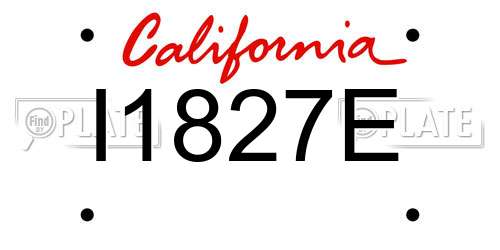 I1827E California License Plate