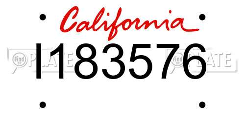 I183576 California License Plate