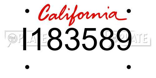 I183589 California License Plate