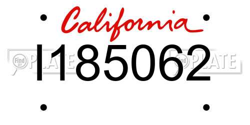 I185062 California License Plate