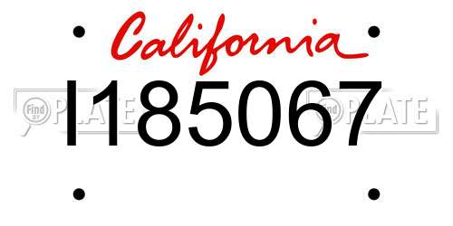 I185067 California License Plate