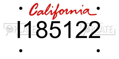 I185122 California License Plate