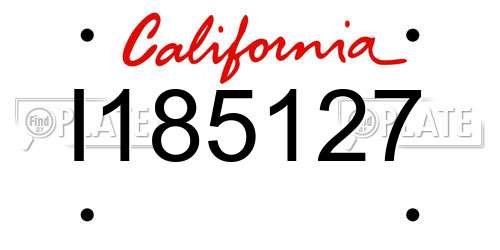 I185127 California License Plate