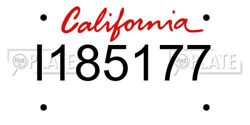 I185177 California License Plate