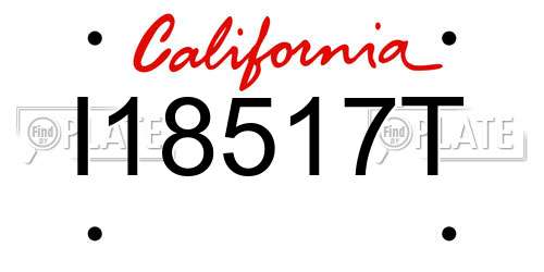 I18517T California License Plate