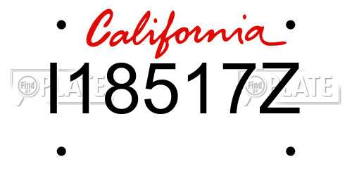 I18517Z California License Plate