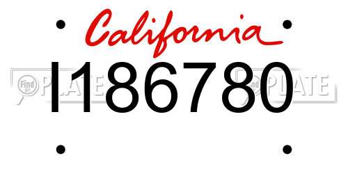 I186780 California License Plate