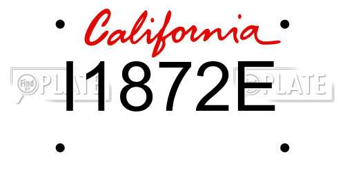 I1872E California License Plate