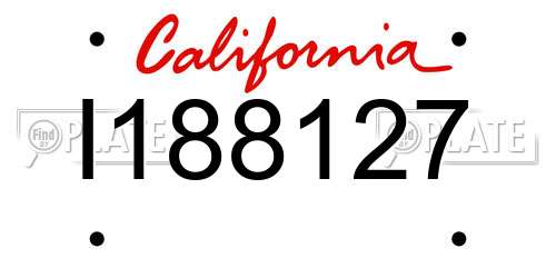 I188127 California License Plate